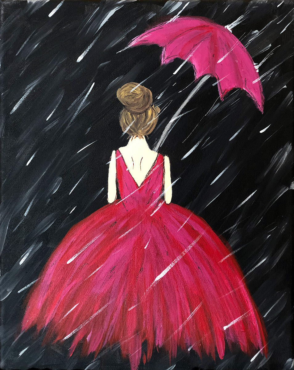 Girl with Umbrella 22799760 Vector Art at Vecteezy